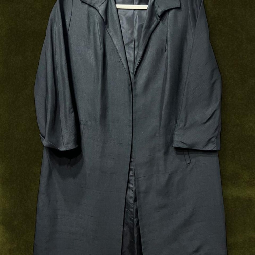 Vintage 50s Damselle NYC Pure Silk Overcoat | Modern M/L